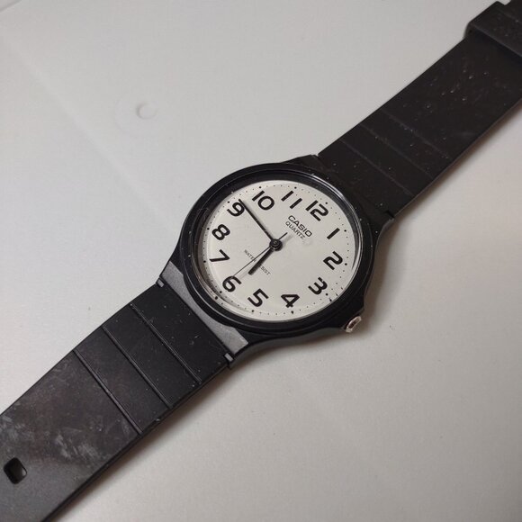 Black Casio Analog Watch With White Dial - Picture 2 of 11